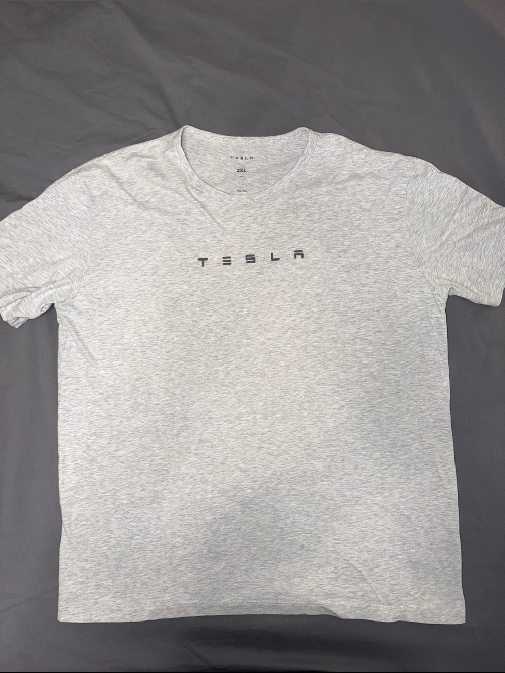 Tesla Heather Gray Logo Short Sleeve Tee